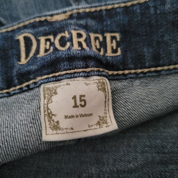 Decree Super Skinny Jeans Womens Size 15 Mid Rise Dark Wash Denim Juniors - Picture 4 of 6